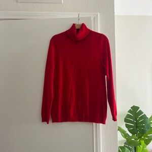 100% Cashmere Charter Club Red Sweater Long Sleeve Turtleneck Ultra Soft Top